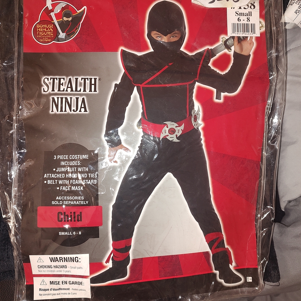 Stealth Ninja Kids Costume - Black and Red